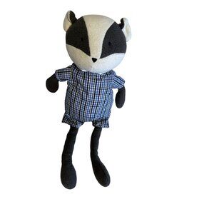 Manhattan Toy Racoon Easter Brunch Plush weighted bottom  tartan  nursery decor